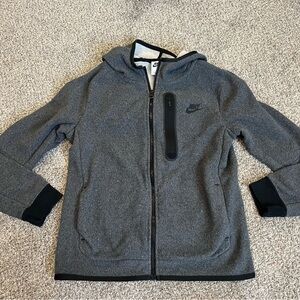 Nike Kids Gray Full-Zip Hooded Jacket Fleece